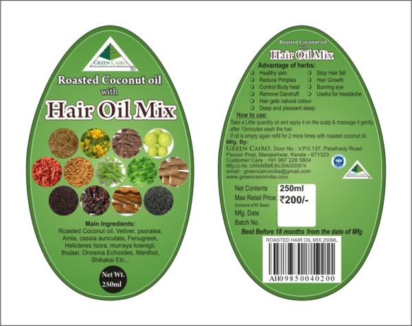 Roasted Hair Oil with Vital Herbs Mix 250ml pack