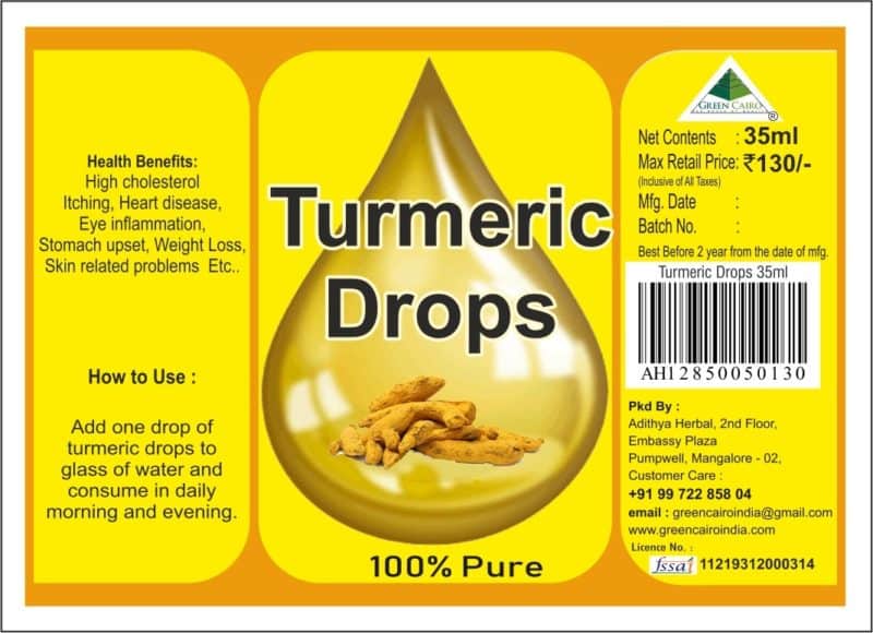 Turmeric Drops 35ml Green Cairo